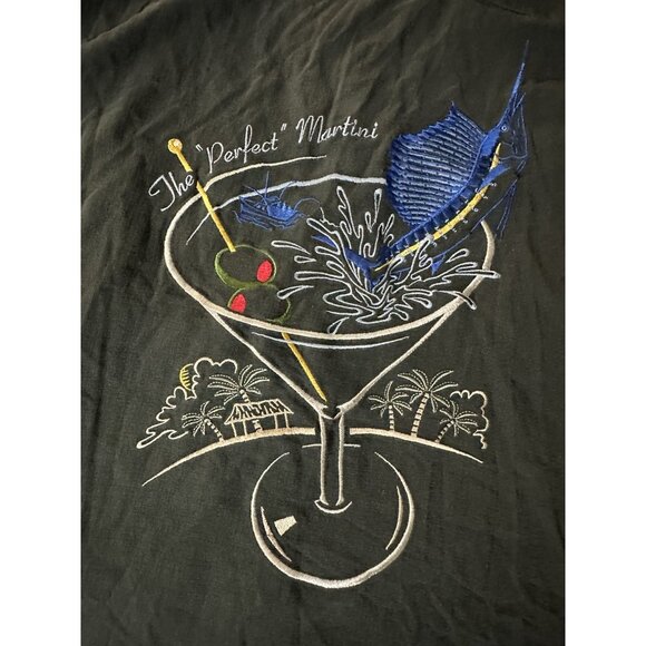 Columbia "The Perfect Martini" 100% Silk Short Sleeve Button Down Shirt Size XL - Picture 16 of 16